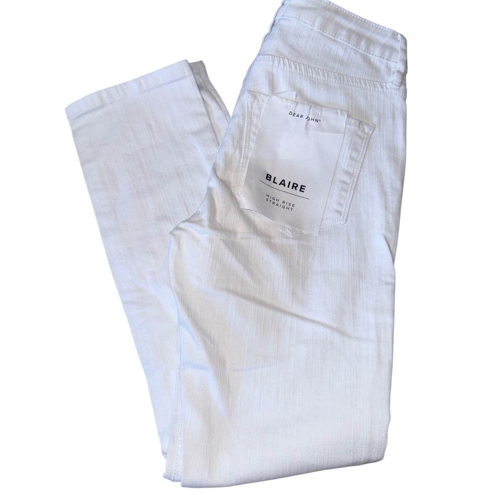 Dear John Blaire Straight Leg Jeans 25 White High Rise Denim New w/ tags